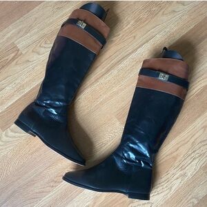 Cole Haan Black and Brown Women's Riding Boots. SIZE 9
